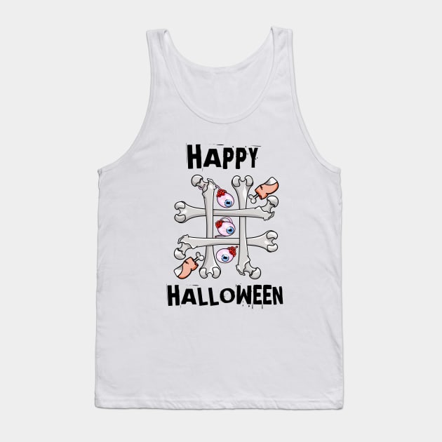 Happy Halloween Tic Tac Toe Tank Top by mailboxdisco